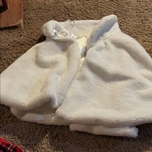 Kids White Faux Fur Coat